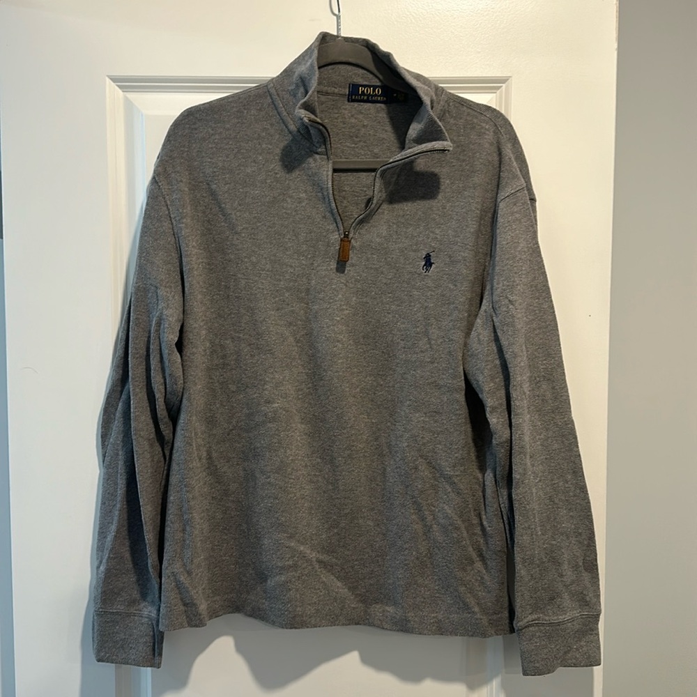 Men’s quarter-zip cotton Polo Ralph Lauren sweater, size Medium